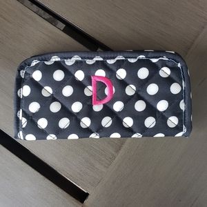 Intials Inc. Wallet, Black Polka Dot W/Monogram "D"